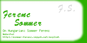 ferenc sommer business card